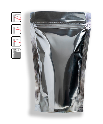 [331/1] 308/1 Doypack PET/PE 130x70x225 mm s metalickým vzhledem 500 ml